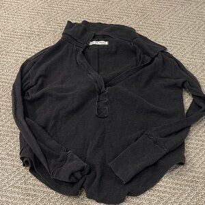 We The Free Gray Textured Top